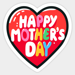 Bright and Bold Mother's Day Heart Sticker